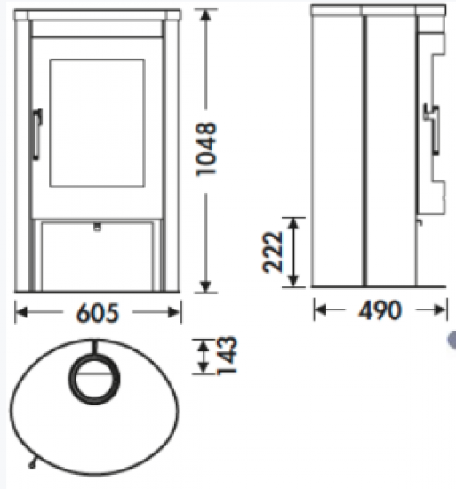 EEK A+ - Panadero OVAL 1 STONE EcoDesign - 8,7 kW