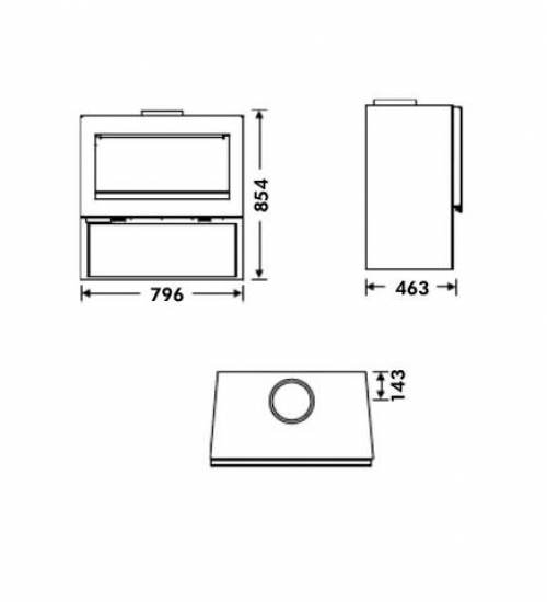 EEK A Design-Kaminofen Panadero FENIX 7,2 kW - raumluftunabh. EcoDesign