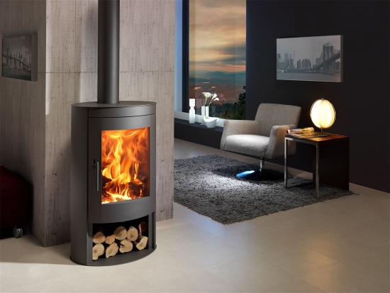 EEK A+ Kaminofen Panadero Oval 8,7 kW, EcoDesign, raumluftunabh.