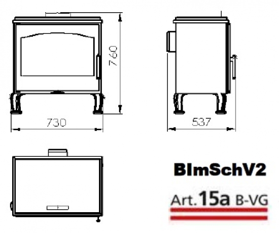 EEK A+ Kaminofen Panadero Provence EcoDesign mit Herdplatte (Kochstelle) - 9,8kW