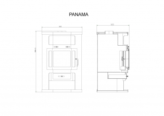 EEK A Eck-Kaminofen Victoria Panama, schwarz, dauerbrandfähig – 9kW