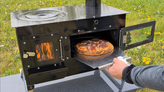 Outdoor-Herd Brot&Pizzaofen "Rosalie" Backfunktion Gulaschkanone Terrassenofen Gartenkamin