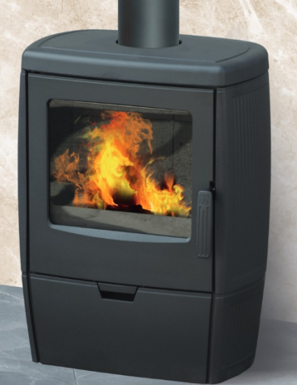 EEK A Gusskaminofen Plamen Alberto, schwarz, raumluftunabhängig - 8,6 kW