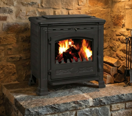 EEK A+ Gusskaminofen Plamen Tena mit 9,5kW + Herdplatte