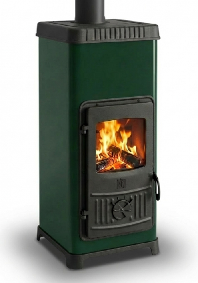 EEK A+ Kaminofen Plamen Dora 10N GRÜN mit Herdplatte - 7,2kW