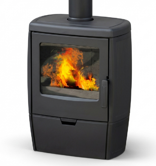 EEK A Gusskaminofen Plamen Alberto, schwarz, raumluftunabhängig - 8,6 kW