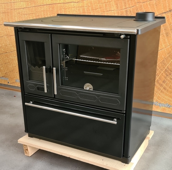 EEK A+ Küchenofen Holzherd Plamen 850 schwarz, rechte Version - 8 kW Dauerbrandherd