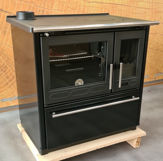 EEK A+ Küchenofen Holzherd Plamen 850 schwarz, linke Version - 8 kW Dauerbrandherd