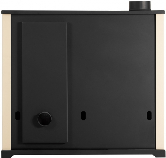 EEK A+ Küchenofen Holzherd Practik LUX creme, linke Version - 9,5 kW, ext. Zuluft - Dauerbrand