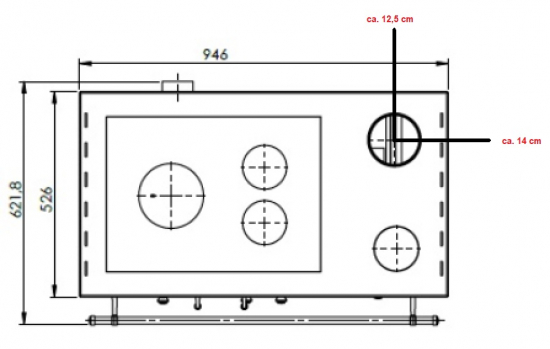 EEK A+ Küchenofen Holzherd Practik LUX creme, linke Version - 9,5 kW, ext. Zuluft - Dauerbrand