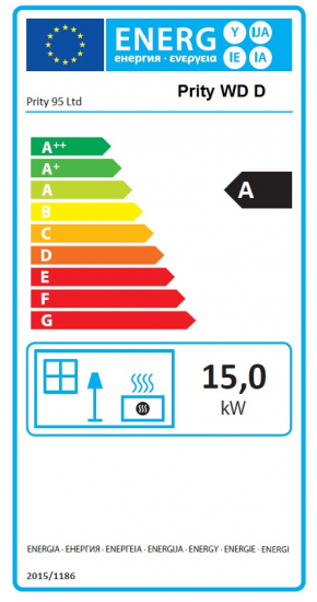 EEK A Kaminofen PRITY WD D -15kW Werkstattofen Ofen + BIMSCHV II