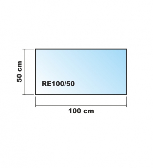 Rechteck 100x50cm - Funkenschutzplatte Kaminbodenplatte Glasplatte
