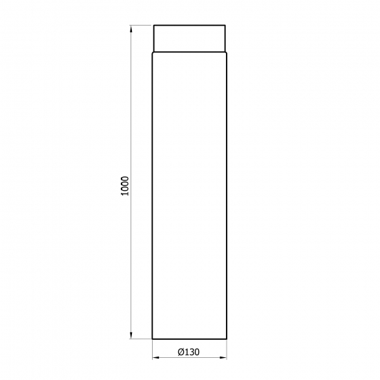 130 mm - Rauchrohr 1000 mm in Gussgrau