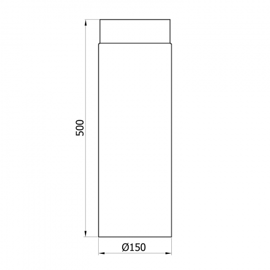 150 mm - Rauchrohr 500 mm in Schwarz