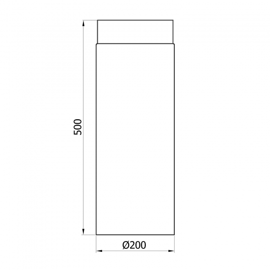 200 mm - Rauchrohr 500 mm in Schwarz