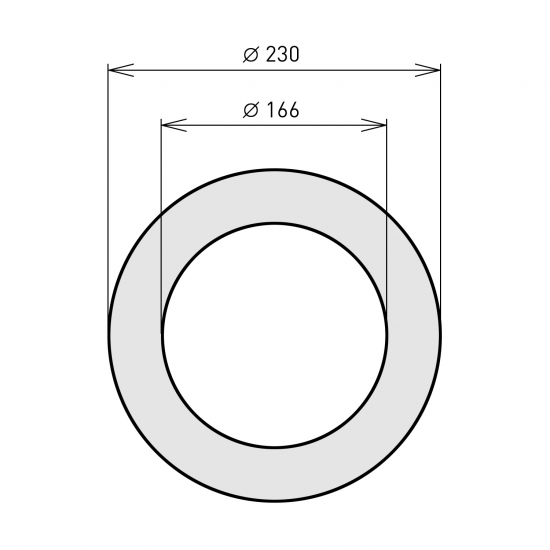 160 mm - Wandrosette in Schwarz