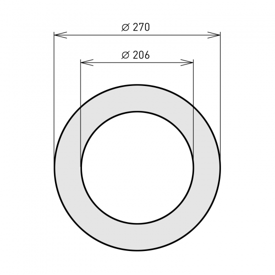 200 mm - Wandrosette in Schwarz