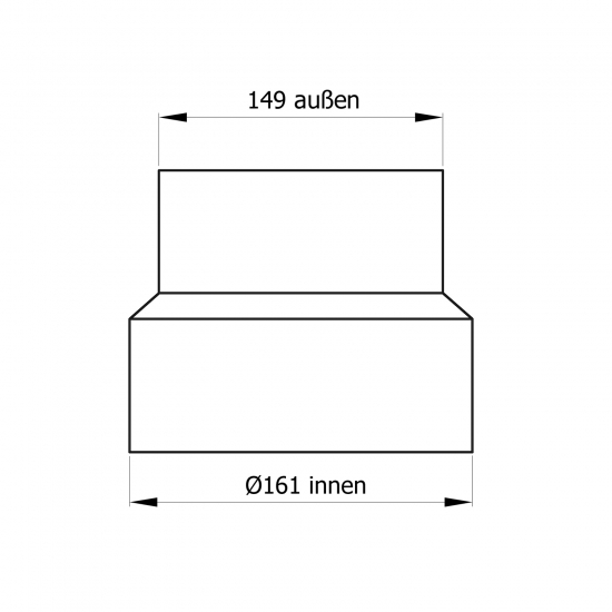 160 mm - 150 mm - Reduzierung in Gussgrau