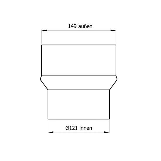 120 mm - 150 mm - Erweiterung in Gussgrau