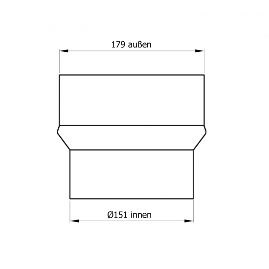 150 mm - 180 mm - Erweiterung in Gussgrau