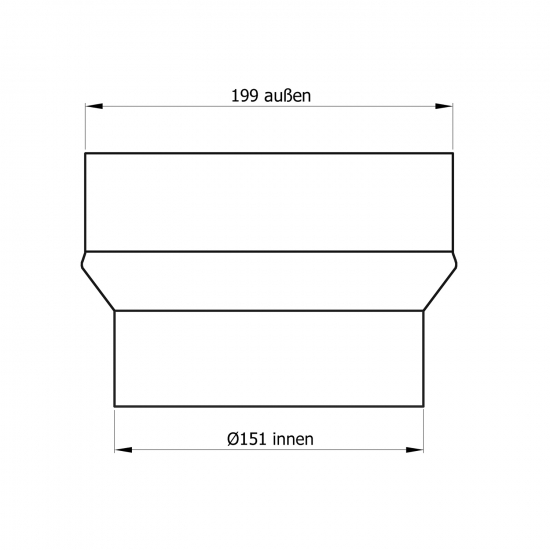 150 mm - 200 mm - Erweiterung in Gussgrau