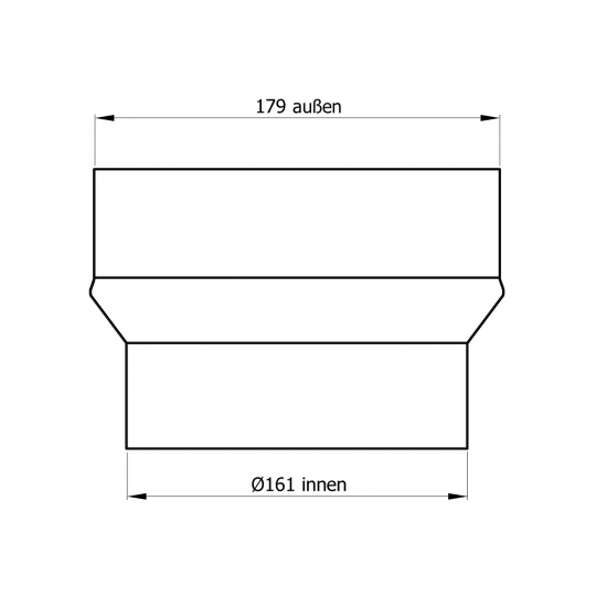 160 mm - 180 mm - Erweiterung in Schwarz