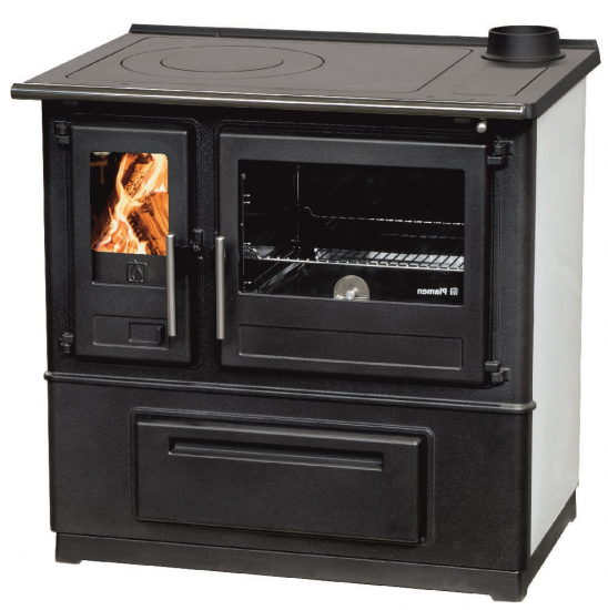 EEK A+ Küchenofen Holzherd Plamen Slavonac N weiß, rechte Version - 8 kW Dauerbrandherd