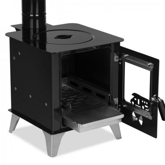 [B-Ware] Mini-Ofen "Tiny" mit Herdplatte, Zeltofen, Terrassenofen, Camping, Outdoor-Kamin