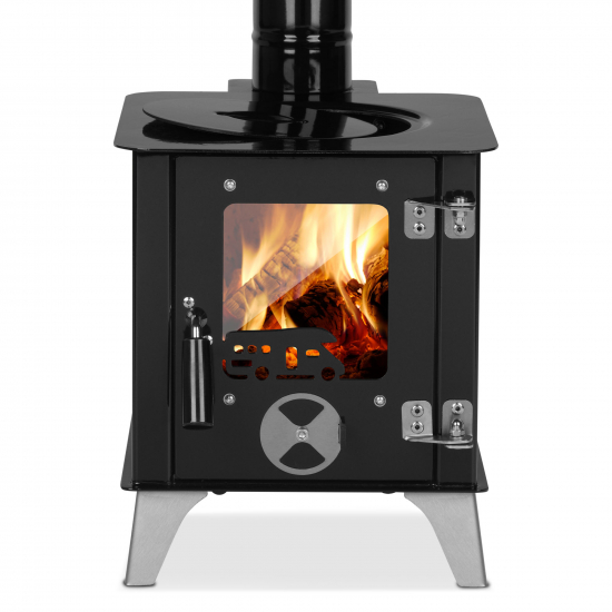 [B-Ware] Mini-Ofen "Tiny" mit Herdplatte, Zeltofen, Terrassenofen, Camping, Outdoor-Kamin