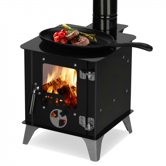 [B-Ware] Mini-Ofen "Tiny" mit Herdplatte, Zeltofen, Terrassenofen, Camping, Outdoor-Kamin