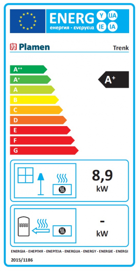 EEK A+ Gusskaminofen Plamen Trenk mit Herdplatte - 8,9kW