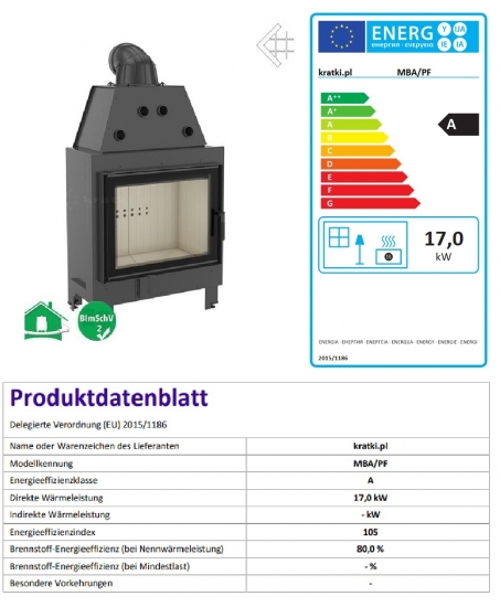 *EEK A - Kamineinsatz Kratki MBA 17 mit 17 kW