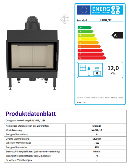 *EEK A - Kamineinsatz Kratki Nadia - 12 kW