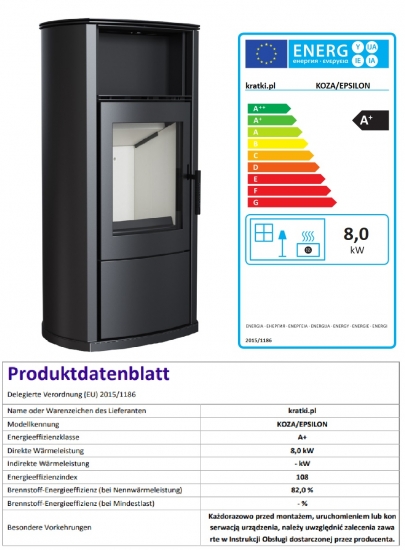 *EEK A+ Kaminofen Kratki EPSILON mit 8kW