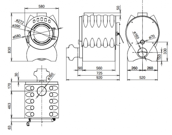 Warmluftofen APOLO 20 mit 20 kW