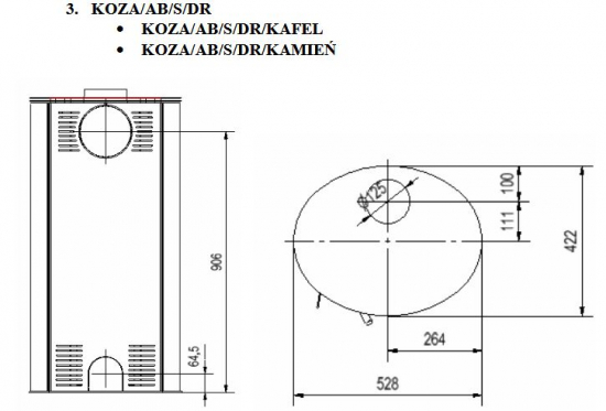 *EEK A - Kaminofen Kratki KOZA AB S mit weißen Kacheln und Holzfach - 8 kW