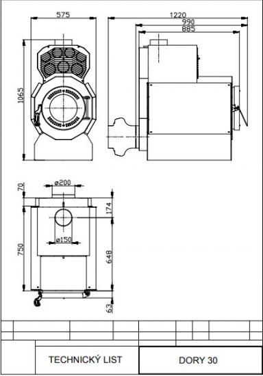 Warmluftofen DORY 30 mit Ventilator 30 kW