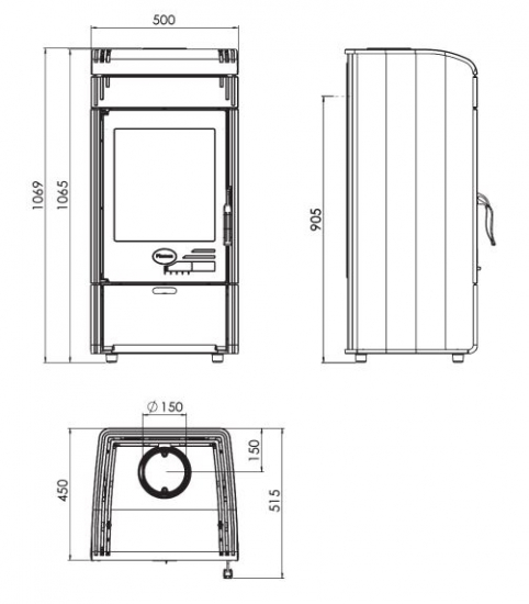 EEK A+ Gusskaminofen Plamen Vesta braun - 9kW