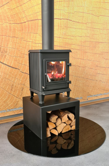 Universal-Untergestell für Kaminöfen Ofenbank Ständer L50xB50xH35cm Kaminuntergestell SCHWARZ