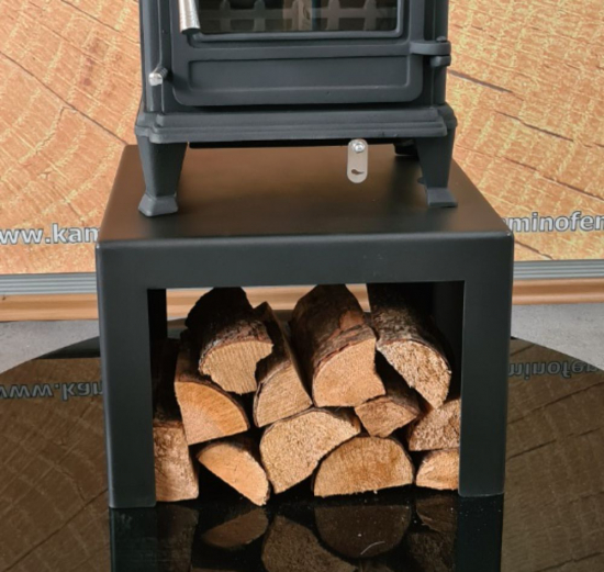Universal-Untergestell für Kaminöfen Ofenbank Ständer L50xB50xH35cm Kaminuntergestell SCHWARZ