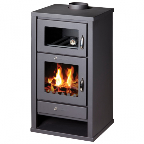 EEK A Kaminofen mit Backfach Victoria Deluxe F schwarz– 11kW