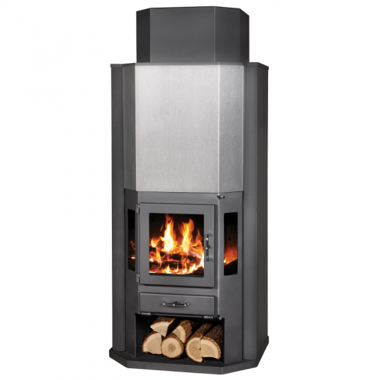 EEK A XXL-Kaminofen (185cm) Victoria Diplomat mit XXL-Brennraum schwarz– 14kW