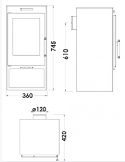 EEK A Kaminofen Panadero Zahara EcoDesign - 6,3 kW