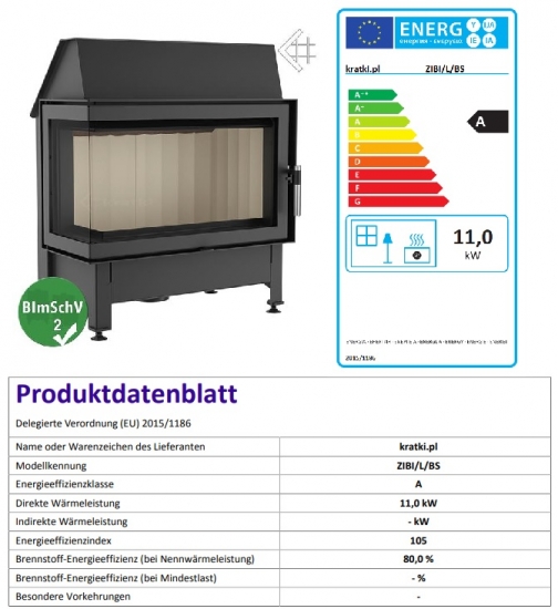 *EEK A - Eck-Kamineinsatz Kratki ZIBI/L/BS - BIMSCHV II - 11kW