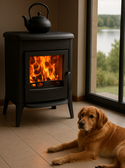 EEK A+ Gusskaminofen Plamen Amity 3 mit Herdplatte - 8kW