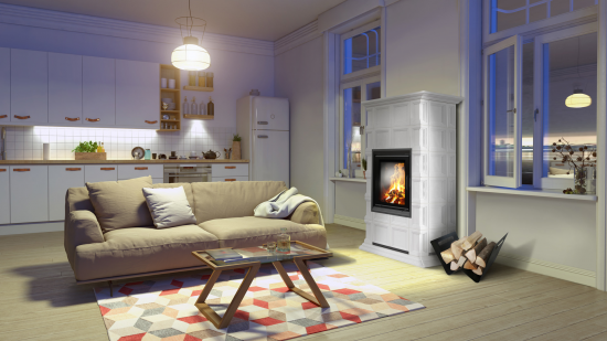 *EEK A - Design-Kachelkamin Kratki NADIA/MILANO - 7 kW