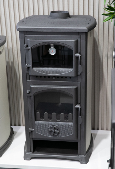 EEK A - Kaminofen mit Backfach und Herdplatte Cucina creme - 9,7kW