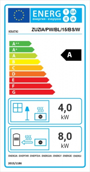 *EEK A Wasserführender Eck-Kamineinsatz Kratki ZUZIA/PW/BL/15/BS/W/DECO Seitenscheibe links 12kW + BIMSCHV II