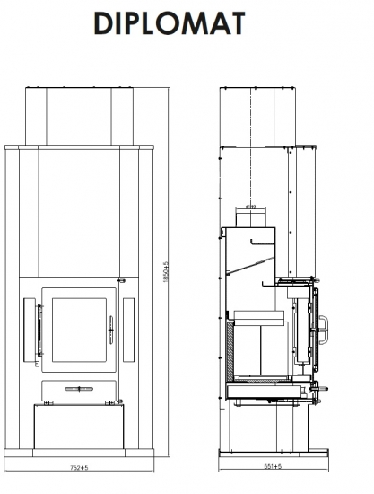 EEK A XXL-Kaminofen (185cm) Victoria Diplomat mit XXL-Brennraum schwarz– 14kW