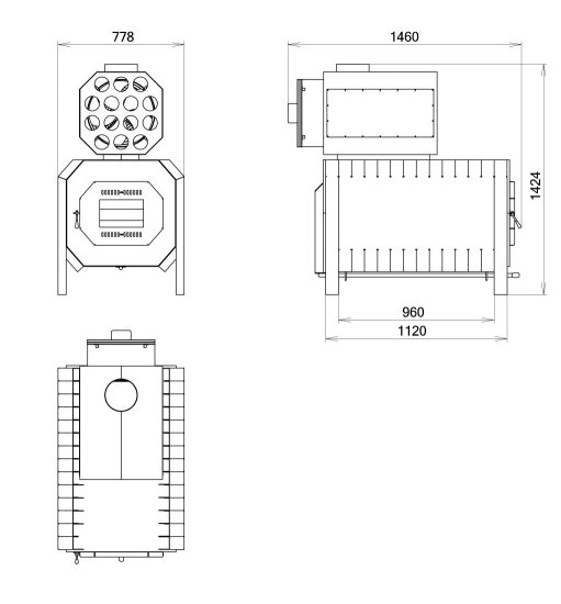 Warmluftofen Hallenheizung FALCO ECO 80 kW mit Ventilator